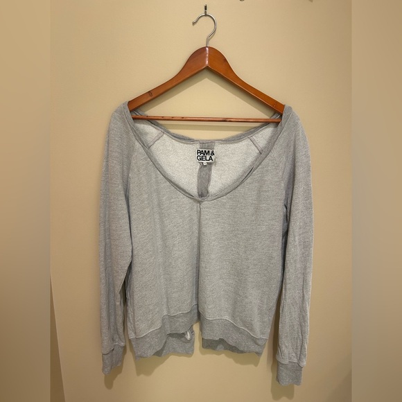 Pam & Gela Tops - Pam & Gela Light Gray Women's Sweatshirt
